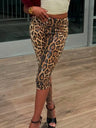 Sequined Leopard Print Stretch Pants