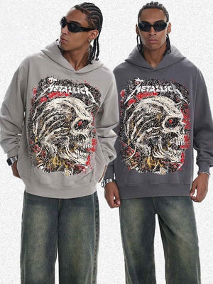 American High Street Retro Printed Casual Sweatshirts