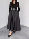 V-neck Big Swing Long Sleeve Parties Maxi Dresses