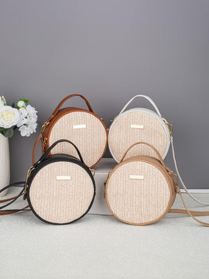 Vacation Straw Round Crossbody Bag