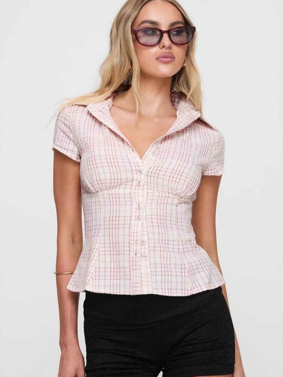 Plaid Button-Up Shirt