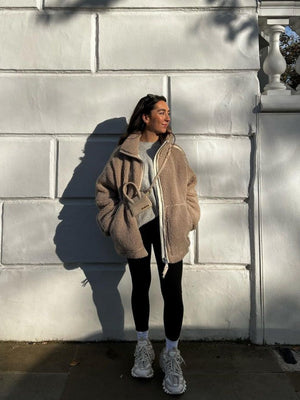 Liber Autumn Women's Zipper Lambswool Winter Coats