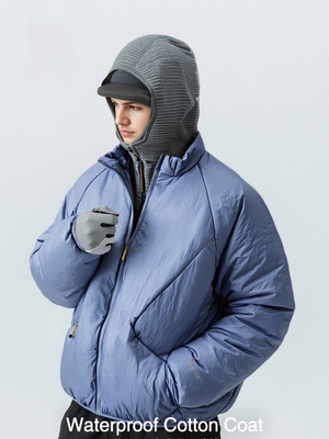 Water-repellent Sports Stand Collar Solid Color Windproof Cotton Jacket