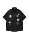 Retro Cityboy Flower Embroidery Shirts