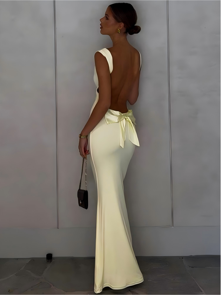 Suspenders Sexy Backless Bow Slim Fit Hip Dress