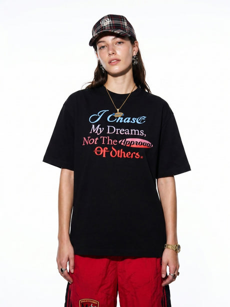 Gradient Letter Printed Oversize T-shirts
