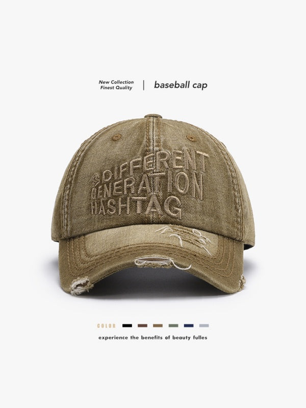 Letter Embroidery Washed Baseball Caps