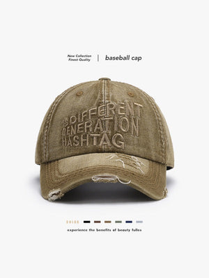Letter Embroidery Washed Baseball Caps