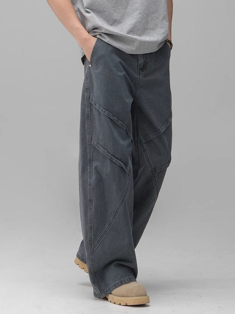 Banana-Cut Patch-Pocket Baggy Wide-Leg Cargo Pants