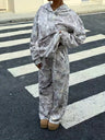 Street Style Camouflage Full Print Hooded Jacket Pants Loose Daily Casual Two-piece Set