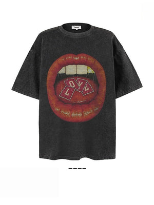 Liber Summer Neutral Printed Mouth T-shirts
