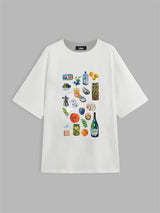 Liber Summer Women's Hip-Hop Printed Round Neck Short Sleeve Loose T-Shirt
