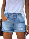Wash The Hole High-waisted Slim Fit Denim Shorts
