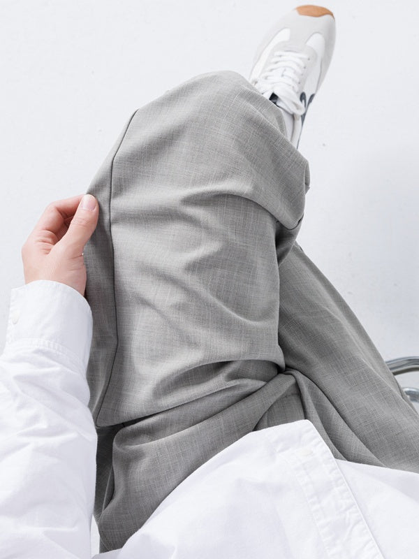 Drape Flax Straight-Fit Slim-Fit Anzughose