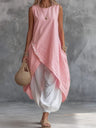 Sleeveless Loose-fitting Long Dress With Pockets