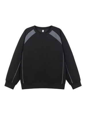 Contrasting Colors Deconstruction Splicing Crew Neck Sweatshirt