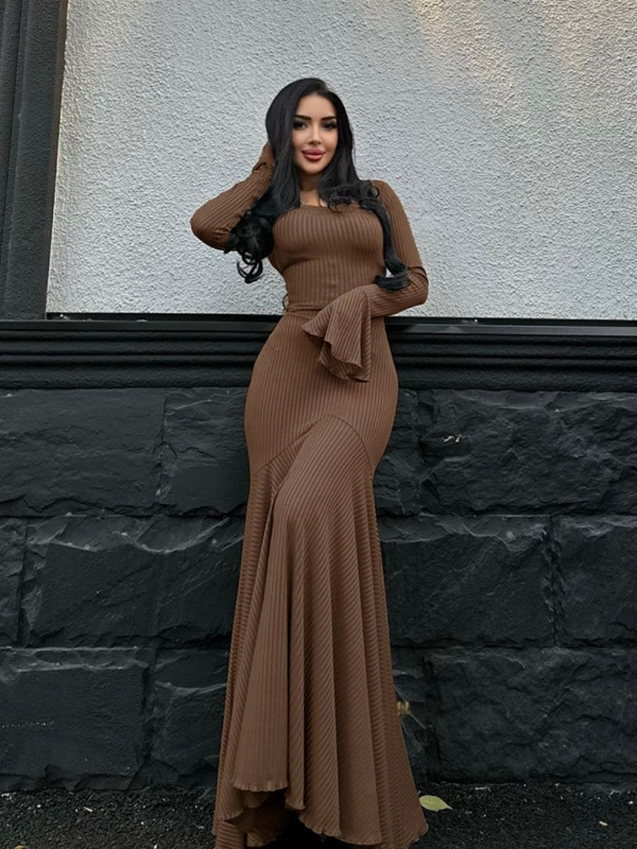Liber Autumn Women's Splicing Maxi Dresses