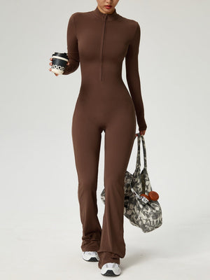 Zipper Long Sleeve Yoga High Strength Fitness All-in-one Tight Fit Bodysuit