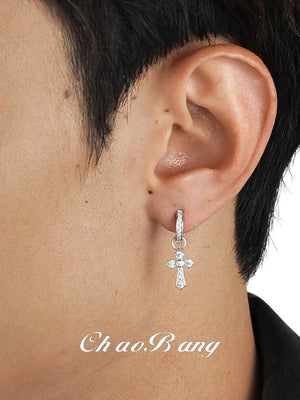 Diamond Cross Earrings