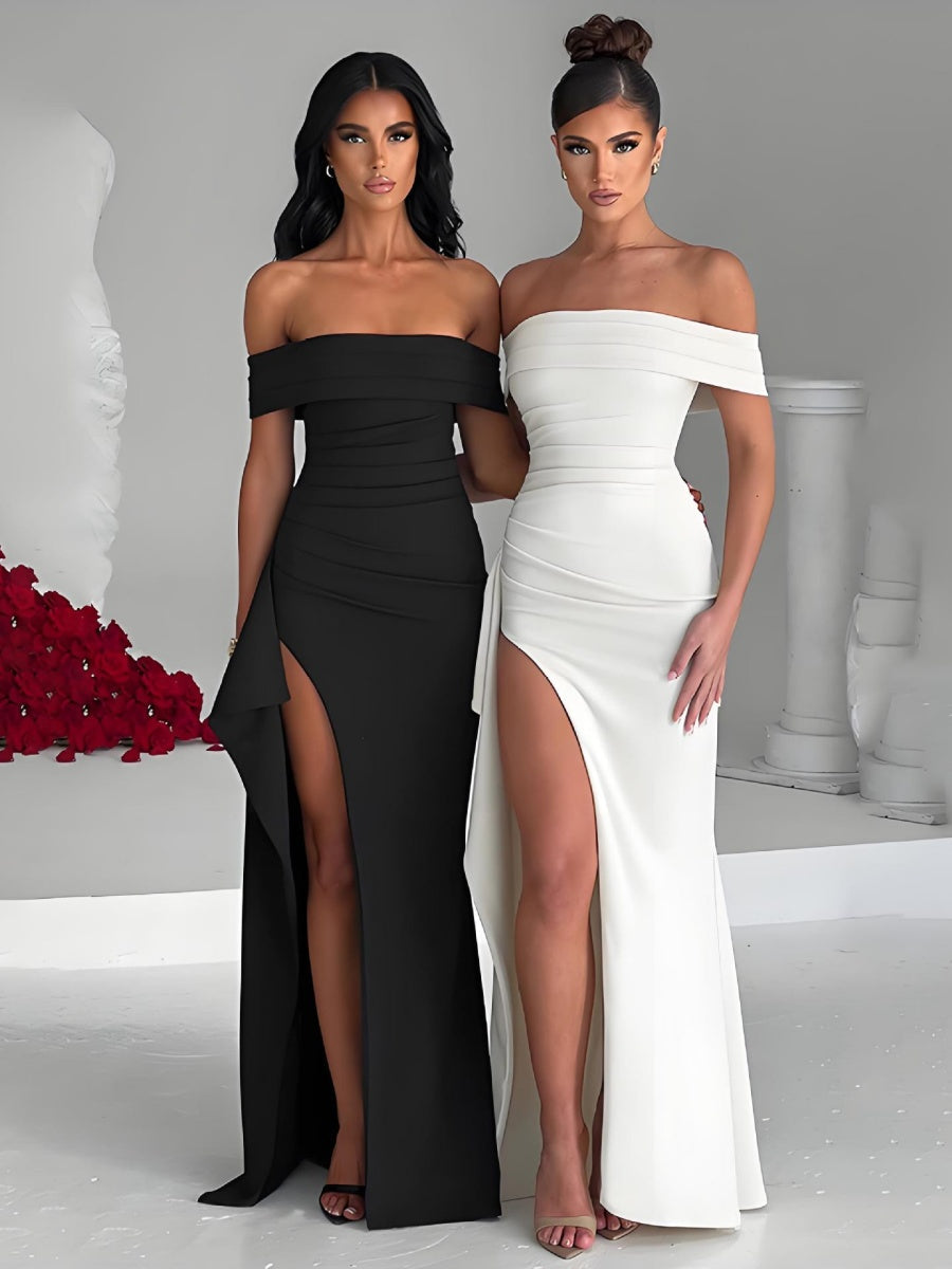 Liber Summer Women's Backless Solid Color Maxi Dresses