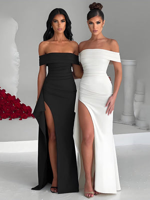 Liber Summer Women's Backless Solid Color Maxi Dresses