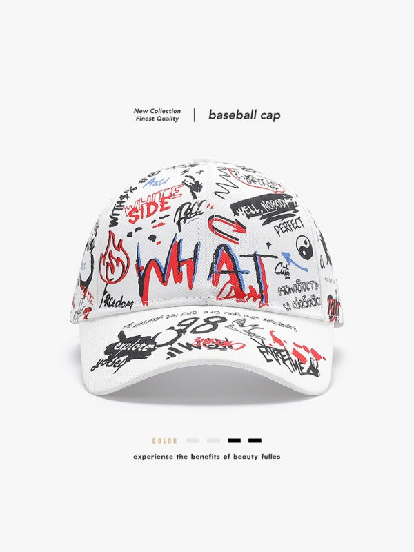 Ins Cartoon Graffiti Print Baseball Cap