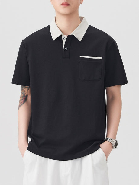 Color-blocked Leisure Polo Shirt