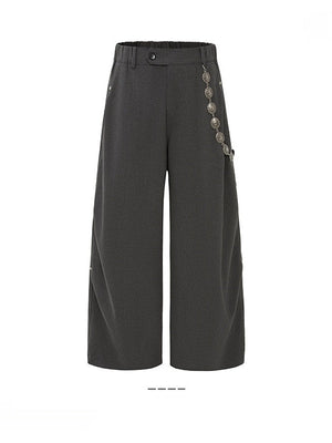 Baggy Pleated Drape Loose Straight Pants