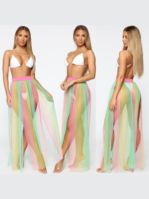 Sexy See-through Beach Skirt With Straps