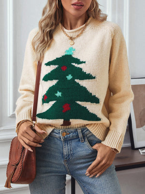 Christmas Christmas Tree Hood Crew Neck Loose Sweaters