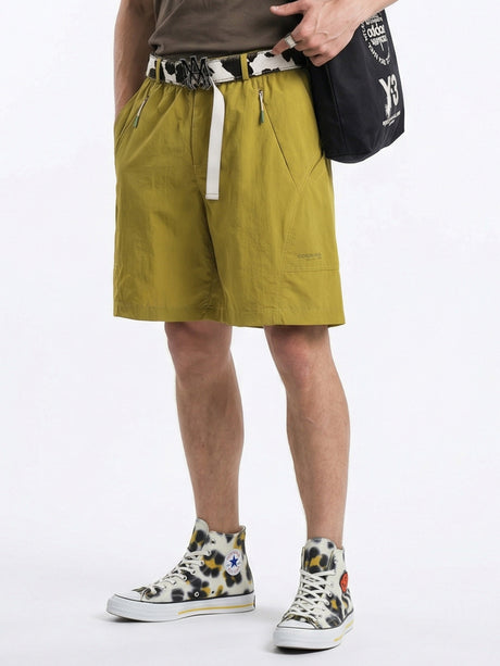 Drawstring Work Clothes Scimitar Shorts