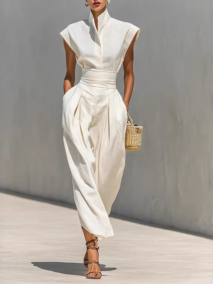 High Neck, Loose Fit, Sleeveless Maxi Dresses