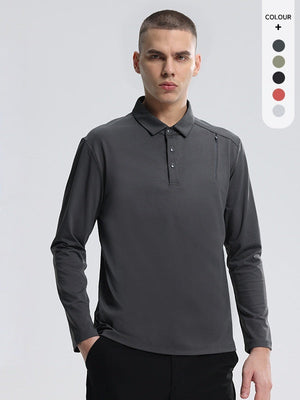Sports Long Sleeve Base Layer Stand Collar POLO
