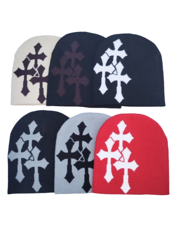 Cross Jacquard Hip Hop Windproof Beanies
