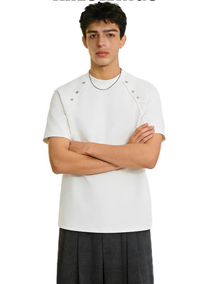 Cleanfit Metal Buckle Solid Color T-shirts