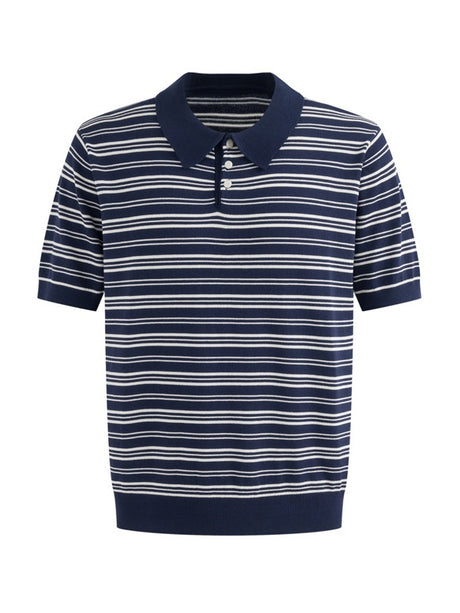 Retro Color-blocked Stripes Loose-fit POLO Shirt
