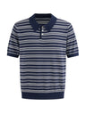 Retro Color-blocked Stripes Loose-fit POLO Shirt