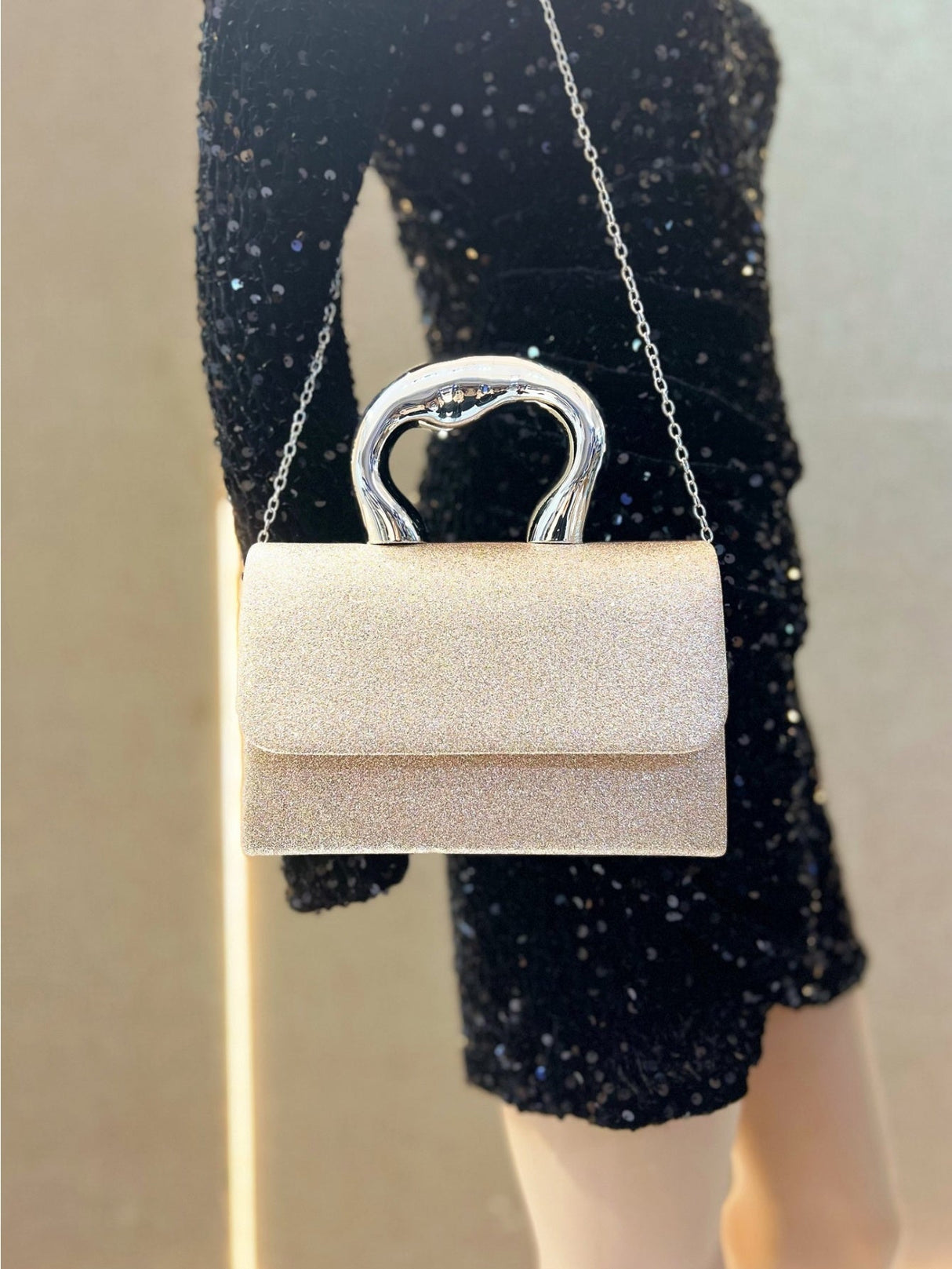 Liber Four Seasons ACC Sequined Small Square Bag