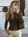 Stylish Cardigan Double Zipper Slim Fit T-Shirt