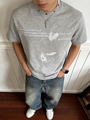 Quick-drying Rock Studs Printed T-shirt
