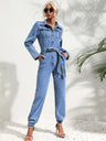 Button-up Slim-fit Jumpsuit Jeans