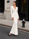 French-style Button-down Design, Flared Sleeves, Sophisticated Two-piece Sweater And Skirt Set, New Autumn/winter Style, High-waisted Knitwear Set.