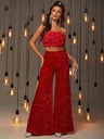 Straight-leg Sequined Pants Wide-leg Pants Mid-rise Slimming Leisure Drape Party Pants