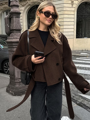 Liber Autumn Women's Woolen cloth Solid Color Jackets