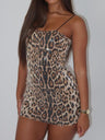 Leopard Print Sequins Elastic Suspenders Mini&Short Dresses
