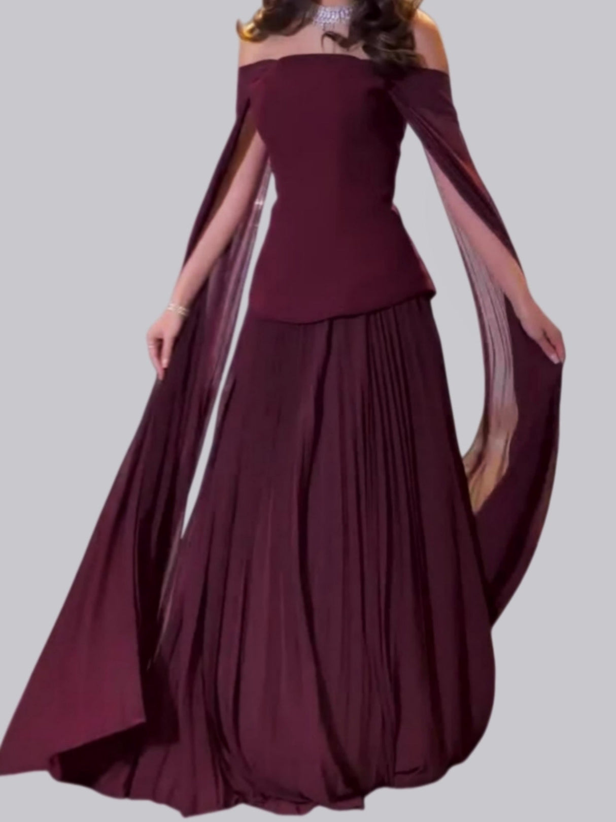 Off-shoulder Mesh Splicing Ribbon Maxi Dresses