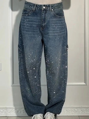 Starry Sky Rhinestones Type Jeans