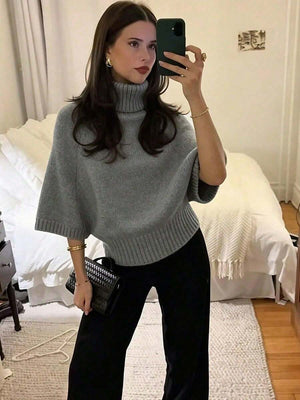 Autumn And Winter High-neck Loose Knit Sweater
