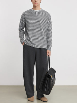 Stripes Henry Collar T-shirts