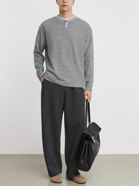 Stripes Henry Collar T-shirts